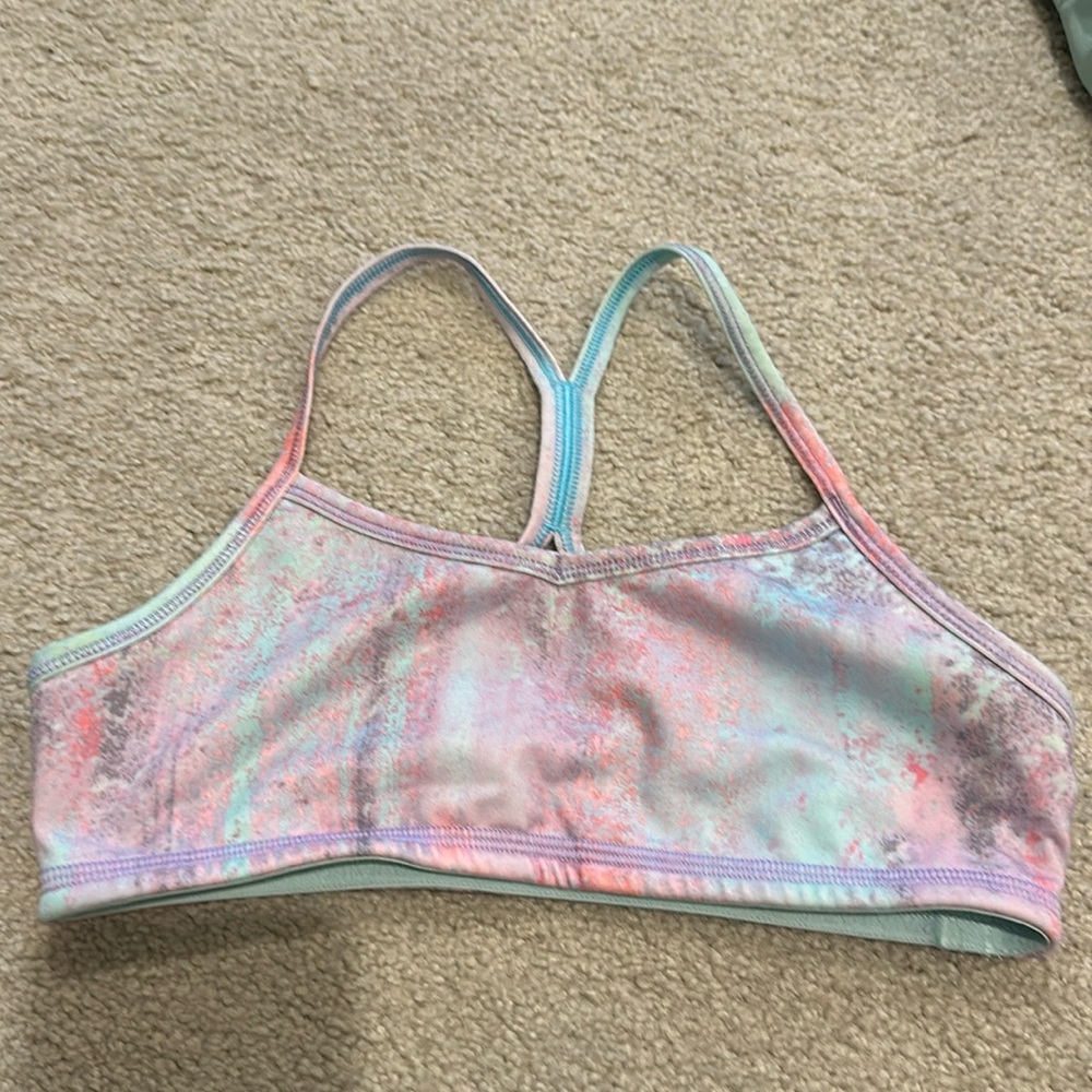 Ivivva girl mint bra top size 8